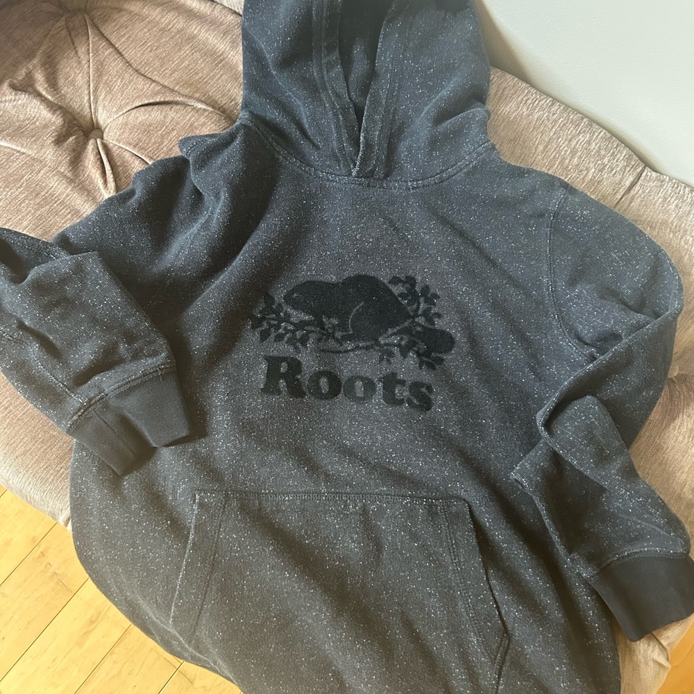 Roots Kids Gray Patterned Hoodie